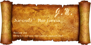 Jurcsó Marianna névjegykártya